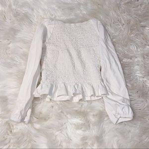 Girl’s White Ruffle Top